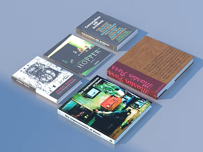 Diverse Collection of Books and Magazines with Artistic Covers and Colorful Designs 3d model