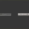 Different Sizes Rectangular Concrete Blocks With Surface Holes On Gray Background