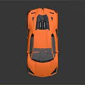 Orange Sports Car With Sleek Design Scissor Doors And Black Wheels Reflective Surface