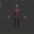 Spider Man Character Design With Black Red Suit And Web Pattern Mask