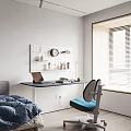 Modern Minimalist Kids Room With Sleeper Sofa Desk And Pegboard