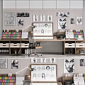 Organized Art Studio Workspace With Colorful Pigments Drawing Tools Sketch Papers And Storage Shelves