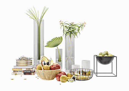 Modern fruit table decoration combination 3d model