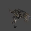 Mechanical Robot Character With Rusted Metal Armor Dynamic Walking Pose For Sci Fi Game Movie