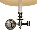 Classic Wall Lamp With White Pleated Lampshade And Brass Base 3d model