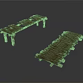 Rustic Wooden Furniture Benches With Long Plank Design And Sturdy Legs