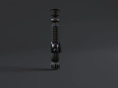 Futuristic Character Using Black Coiled Mechanical Device Near Alien Creature 3d model