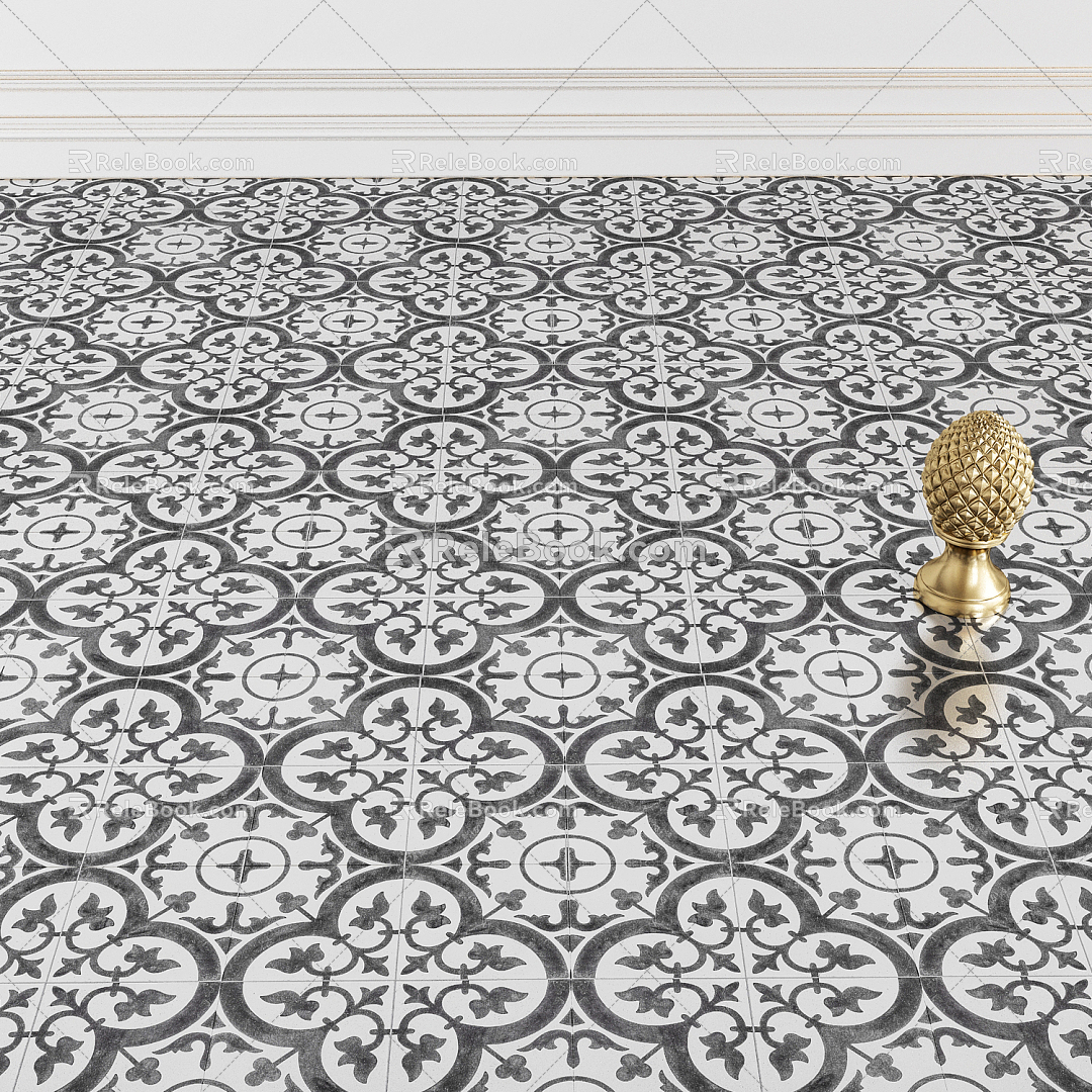 European floor tile 3d model