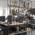 Modern Public Office Space With Open Workstations Plants Wall Art And Natural Light