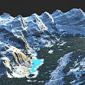 Majestic Snowy Mountain Range With Turquoise Lake And Lush Green Forest
