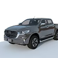 Gray Mazda Pickup Truck Exterior Design With Modern Front Grille And Body Lines