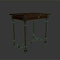 Traditional Wooden Functional Desk Featuring Carved Legs And Square Surface