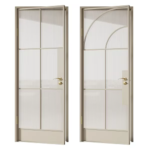 Modern swing door glass door 3d model