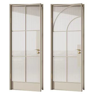 Modern swing door glass door 3d model