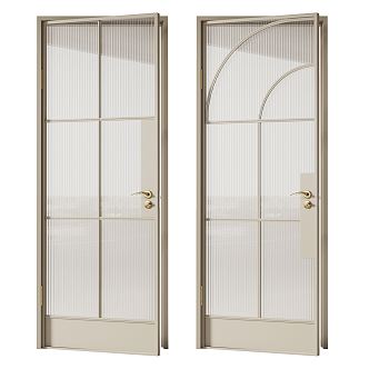 Modern swing door glass door 3d model