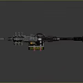 Futuristic Sci Fi Weapon Design With Mechanical Barrel Scope Spring Mechanism And Colorful Details