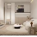 Modern Minimalist Hotel Room Interior With Bed Sofa And Natural Light Through Windows