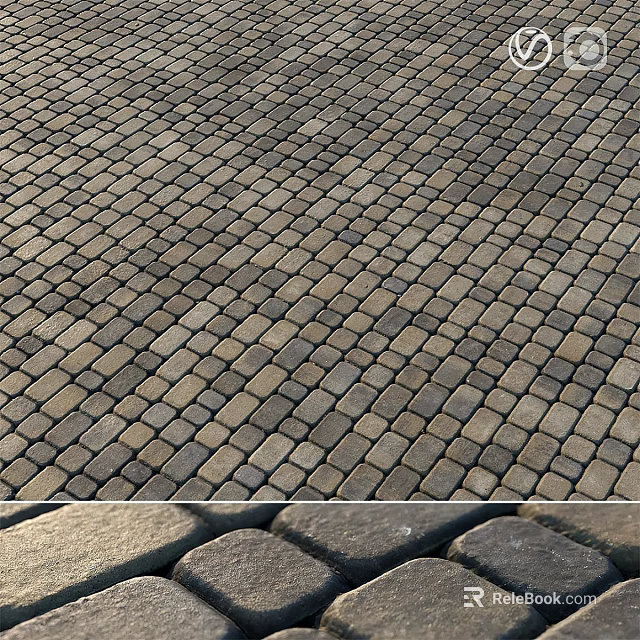 Durable Rustic Natural Cobblestone Pavement For Classic Outdoor Street And Courtyard Ground Decoration 3d model 