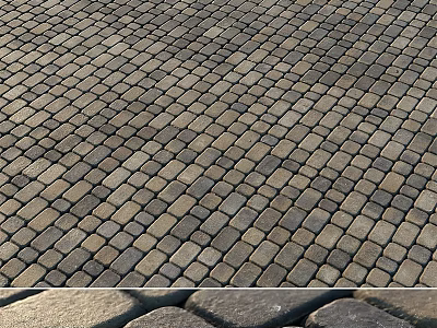 Durable Rustic Natural Cobblestone Pavement For Classic Outdoor Street And Courtyard Ground Decoration 3d model