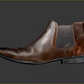 Brown Leather Chelsea Boots With Elastic Side Panels And Dark Sole