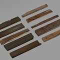 Rustic Wooden Planks With Various Textures And Natural Wood Tones Arranged On White Background