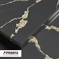 Dark Stone Decorative Component With Golden Veins And Smooth Surface