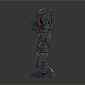 Detailed Futuristic Mech Robot With Metallic Blue Armor And Red Accents In Standing Pose