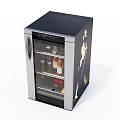 Mini Fridge with Transparent Glass Door for Beverages Storage Black and Silver Design