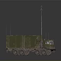 Green Military Communication Truck With Long Antenna Enclosed Cargo And Ladder