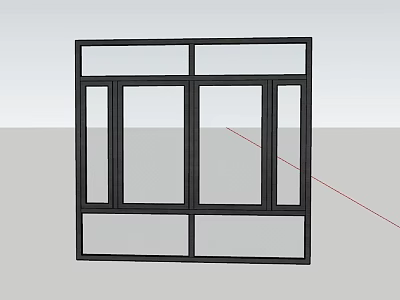 Modern Black Aluminum Casement Window With Multiple Glass Panels And Frame Structure 3d model