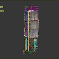 Industrial Metal Tower Equipment With Yellow Ladder Platform And Base Support Structure