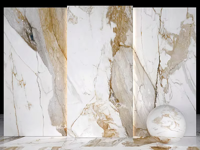 Marble Components With Natural Veins For Modern Interior Wall And Floor Design 3d model
