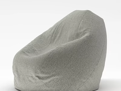 Gray Bean Bag Chair with Textured Fabric Comfortable Cozy Design for Living Room Relaxation 3d model