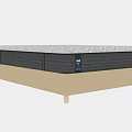 Comfortable Double Bed Mattress With Textured Gray Surface And Beige Supportive Base 3d model