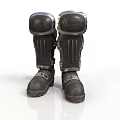 Black Protective Knee Boots With Heavy Duty Design For Work Safety