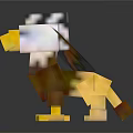 Pixel Style Eagle Shaped Doll With White Head And Brown Wings
