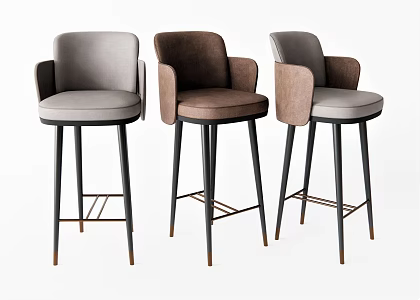 Nordic Bar Chair Bar Stool Leisure Chair High Stool 3d model