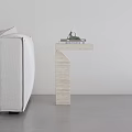 Modern cave stone coffee table sofa side table combination marble side table 3d model