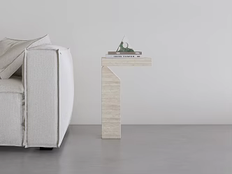 Modern cave stone coffee table sofa side table combination marble side table 3d model