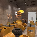 Creative Industrial Style Yellow Oil Drum Leisure Sofa Set For Modern Cafe Lounge Area