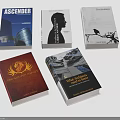 Various Book Covers With Different Design Elements Including Architecture Silhouette Bird And Lion 3d model
