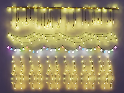 Hanging lights star lights atmosphere lights color LED lights breathing lights landscape lights indoor lights light combination bulbs 3d model