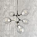 Modern Glass Globe Chandelier With Metal Frame For Interior Lighting Design
