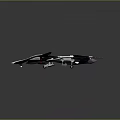 Advanced Sci-Fi Weaponized Aircraft Model With Black White Design Multiple Wings And Weapon Systems 3d model