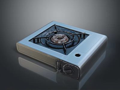 Single Burner Gas Stove With Stainless Steel Panel Modern Design For Kitchen Cooking 3d model