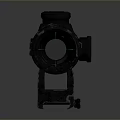 Detailed Black Sniper Scope With Gray Gradient Background And Tactical Design 3d model