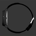 Stylish Black Watch With Leather Strap Glossy Dial And White Markers
