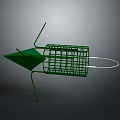 Sturdy Green Metal Garden Basket with Wire Grid and Loop Handle
