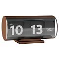 TWEMCO Modern Brown Flip Clock With Quartz Digital Display Design
