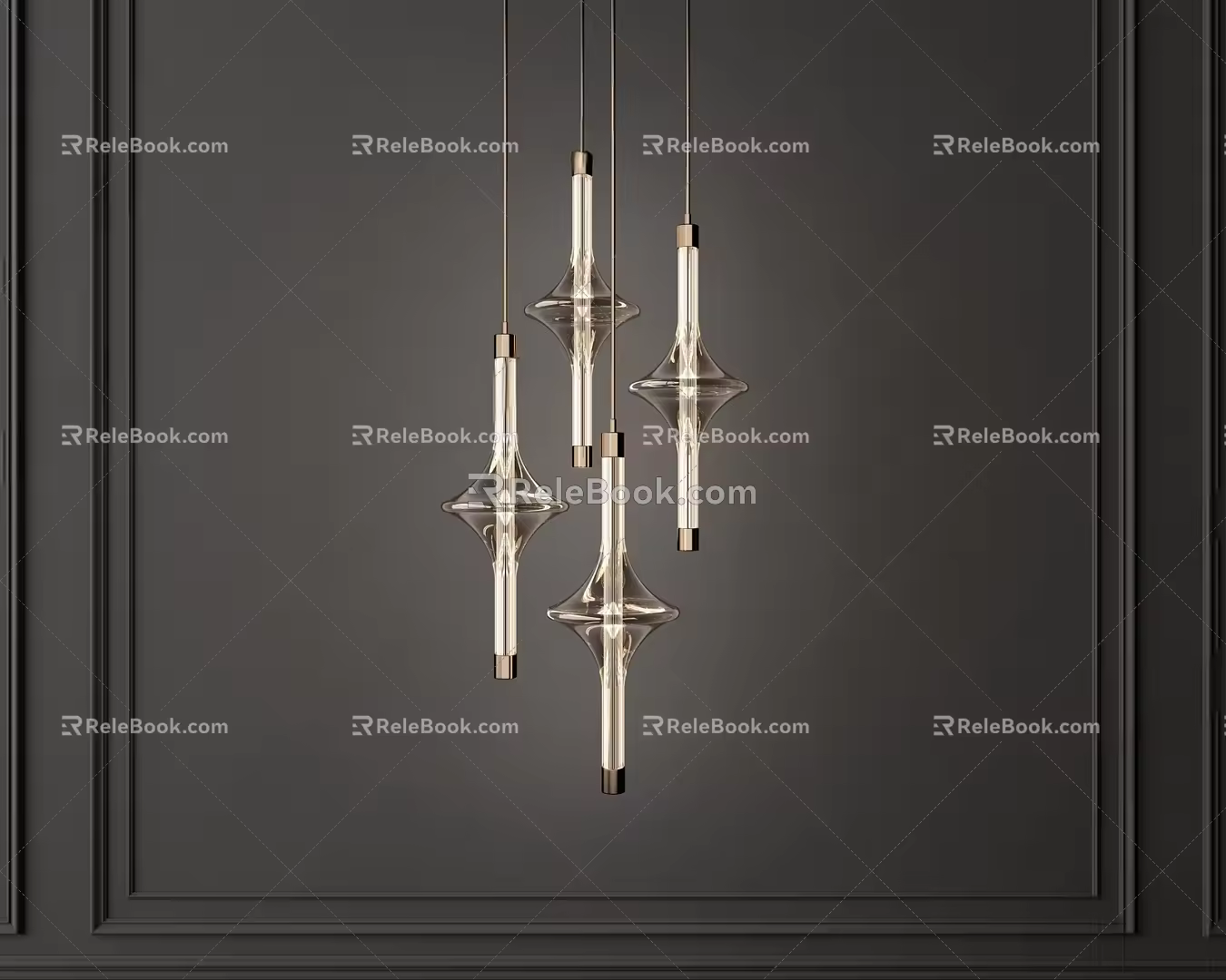 Modern Light Luxury Chandelier 3d model